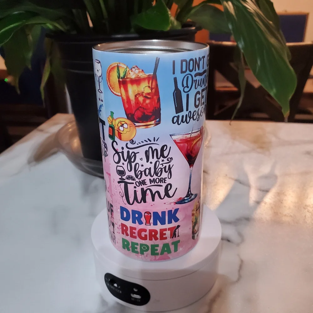Liquid Therapy Funny Quotes 4 in 1 Can Cooler 14oz Tumbler 🎉sale
